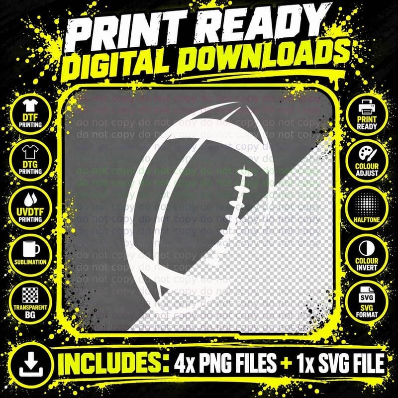 American Football Silhouette Basketball T-Shirt Png SVG Digital Bundle