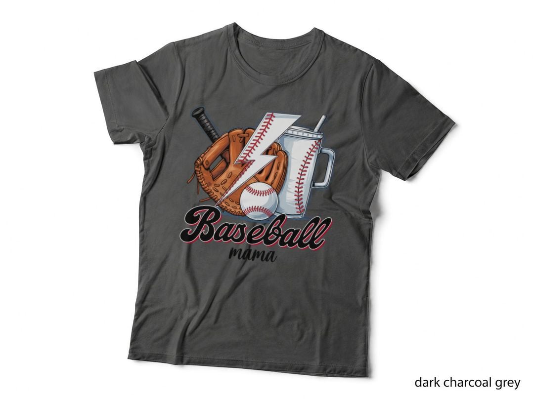 Baseball Mama Sport Mom T-Shirt, Baseball Glove Bat Ball Smoothie Graphic Tee