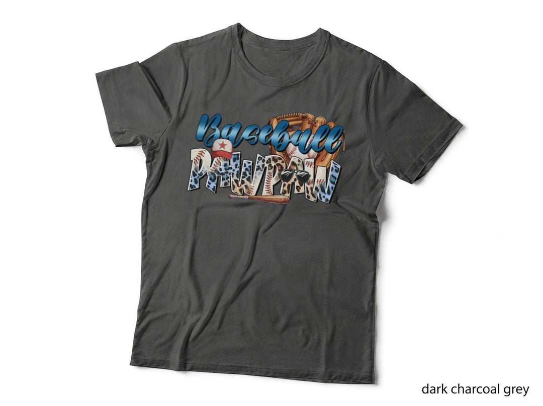Baseball Pawpaw Softball T-Shirt, Baseball Glove Cap Sunglasses Bat Graphic Tee