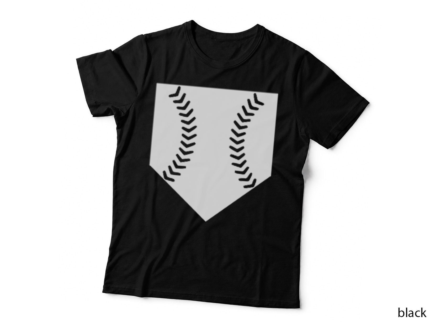 Baseball Stitching on Black Background Baseball T-Shirt, Baseball Graphic Tee