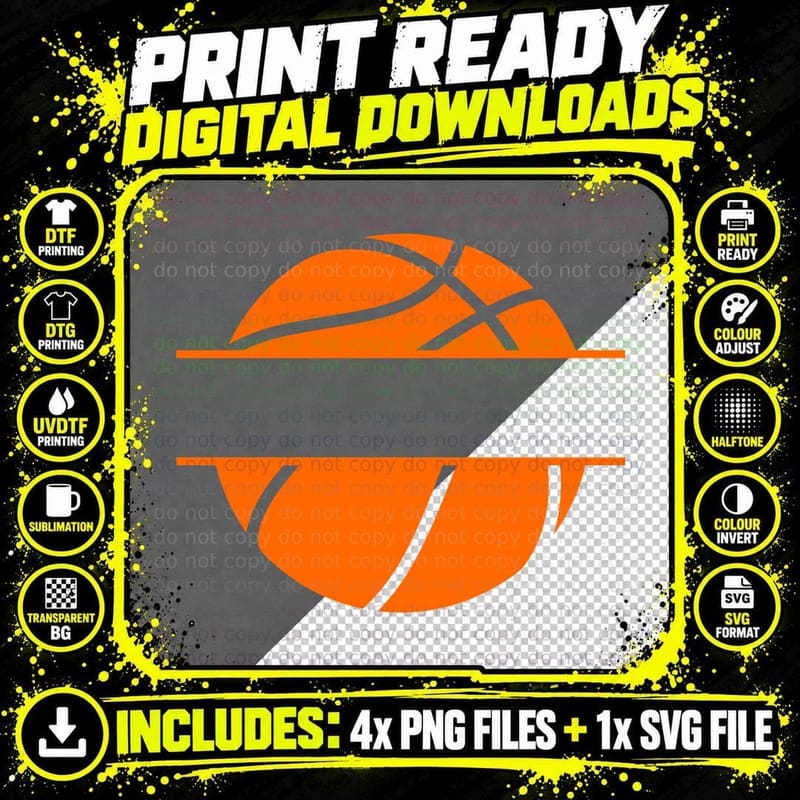 Basketball Cutout Design Basketball T-Shirt Png SVG Digital Bundle
