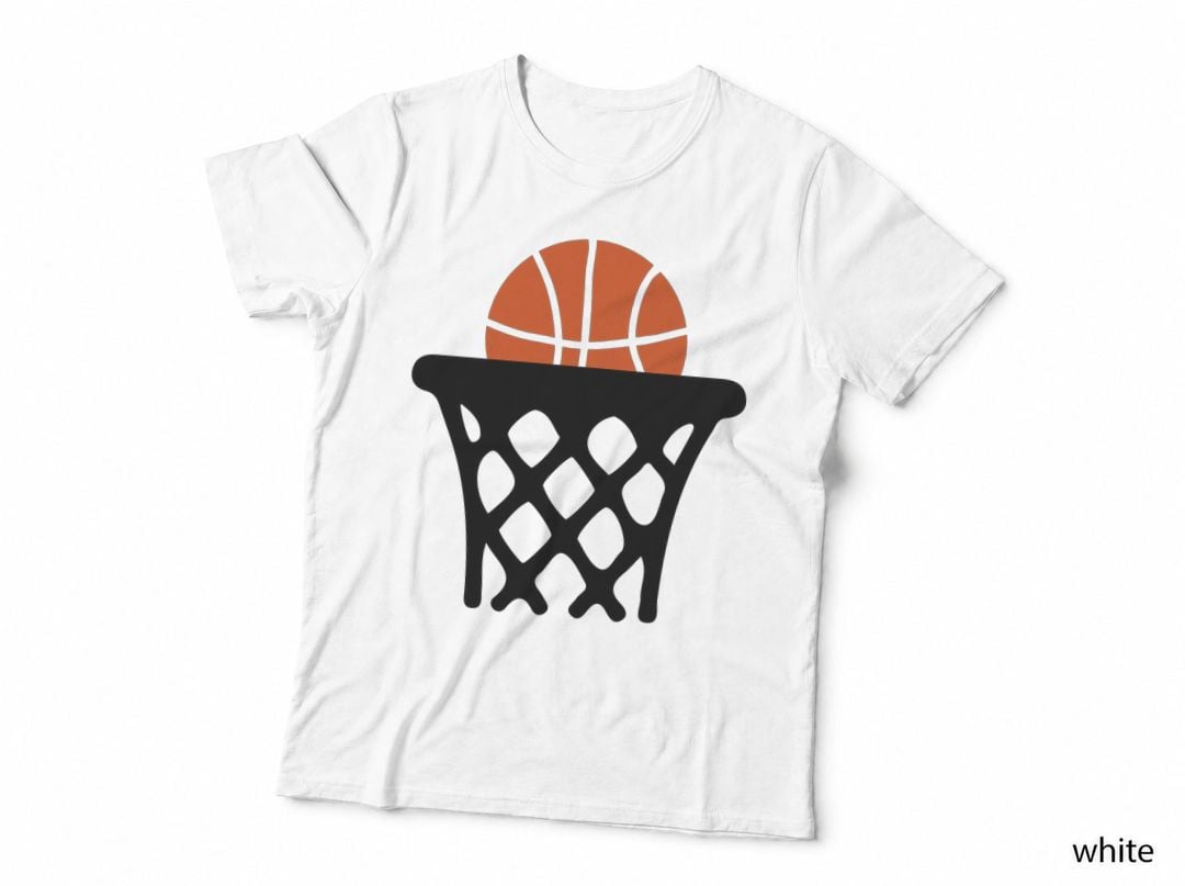 Basketball Going Through Hoop Basketball Design T-Shirt, Basketball Graphic Tee