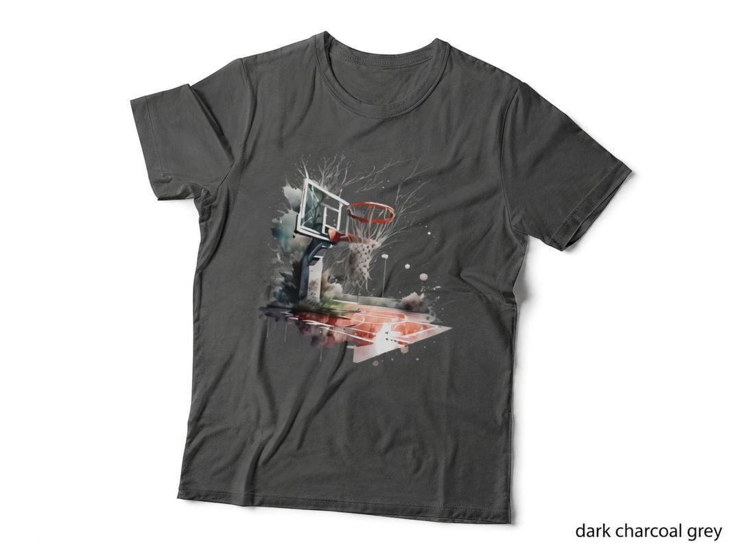 Basketball Hoop Amidst Abstract Splashes Basketball T-Shirt