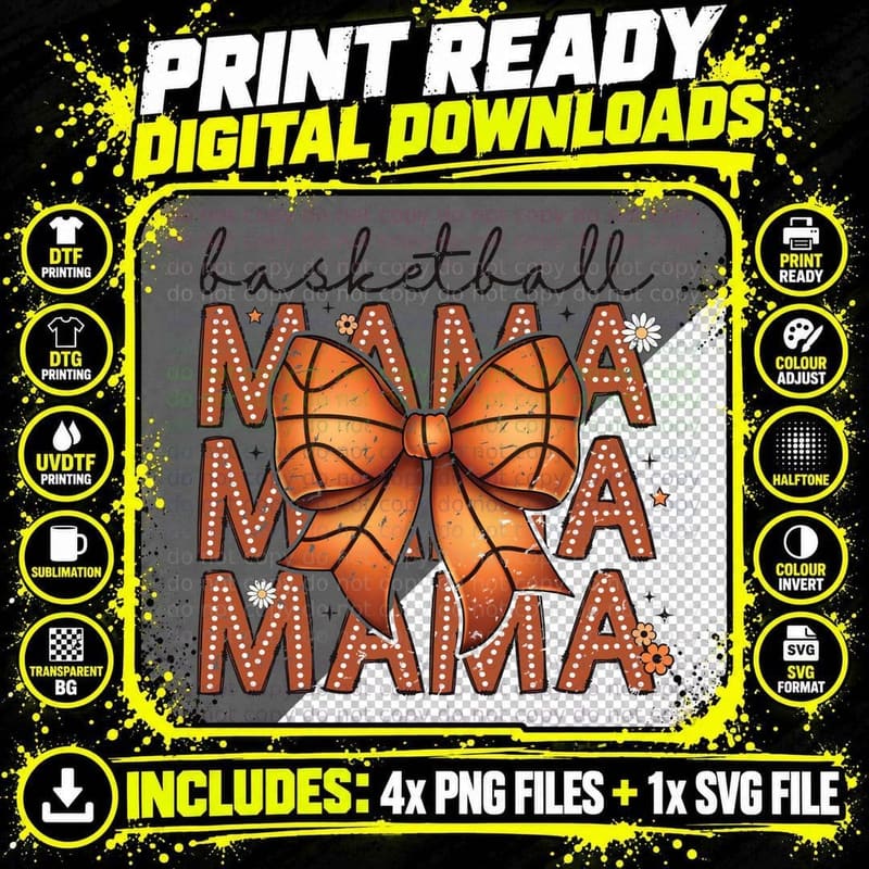 Basketball Mama Basketball T-Shirt Png SVG Digital Bundle