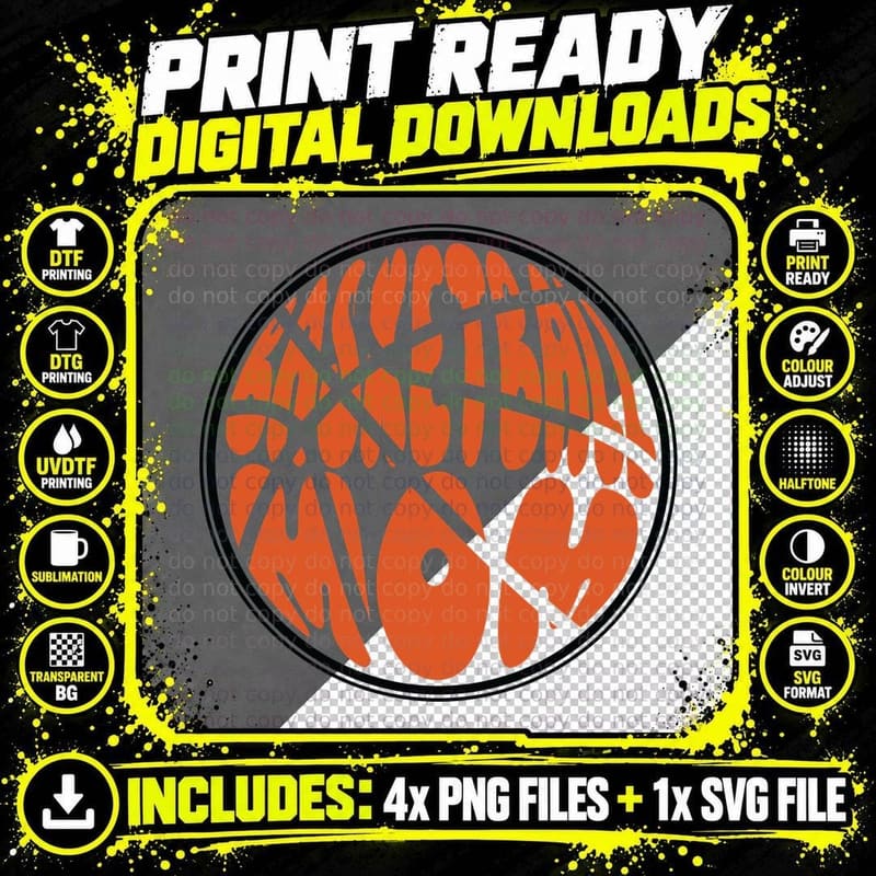 Basketball Net Art Basketball T-Shirt Png SVG Digital Bundle