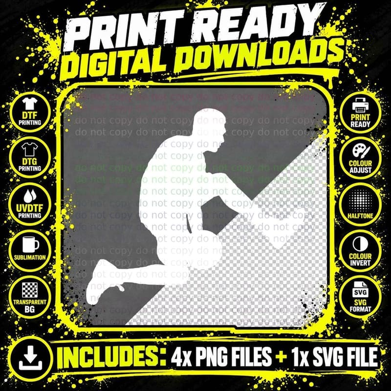 Basketball Player Silhouette Dribbling Basketball T-Shirt Png SVG Digital Bundle