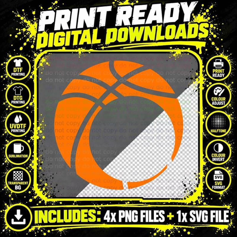 Basketball Silhouette Basketball Art T-Shirt Png SVG Digital Bundle