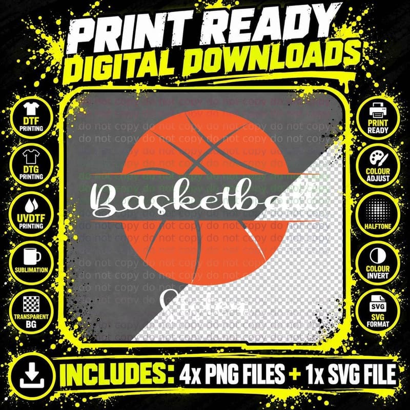 Basketball Sister Basketball T-Shirt Png SVG Digital Bundle