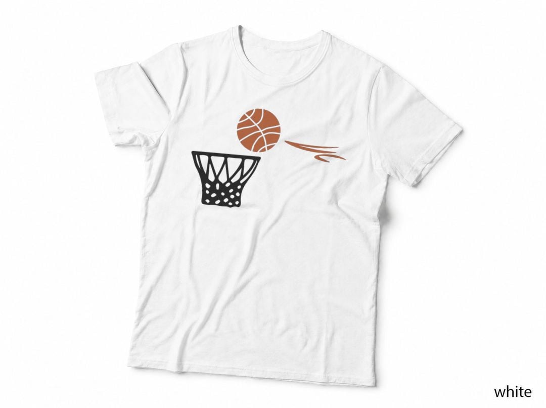 Basketball Soaring into Hoop Basketball T-Shirt, Basketball Graphic Tee