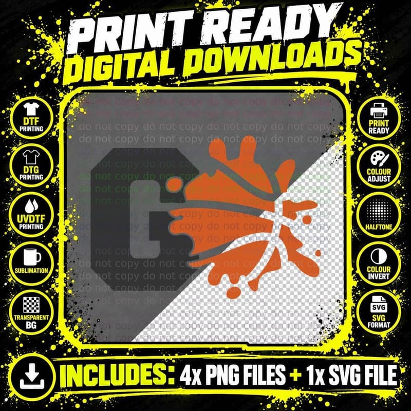 Basketball Splatter with Letter G Basketball T-Shirt Png SVG Digital Bundle