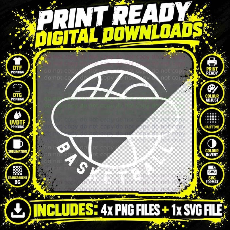 Basketball T-Shirt, Basketball Logo Graphic Tee Png SVG Digital Bundle