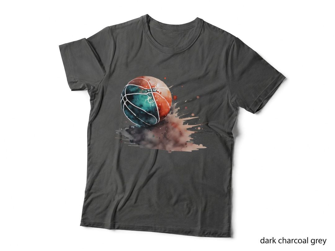 Basketball in Space with Smoke Basketball T-Shirt, Basketball Graphic Tee
