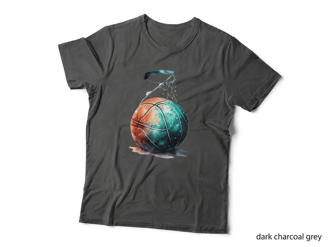 Basketball in Space with Splash Basketball T-Shirt, Basketball Graphic Tee