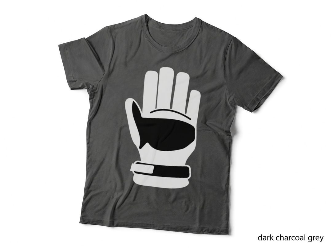 Black Glove Icon on Gray Background Hockey T-Shirt, Hockey Graphic Tee
