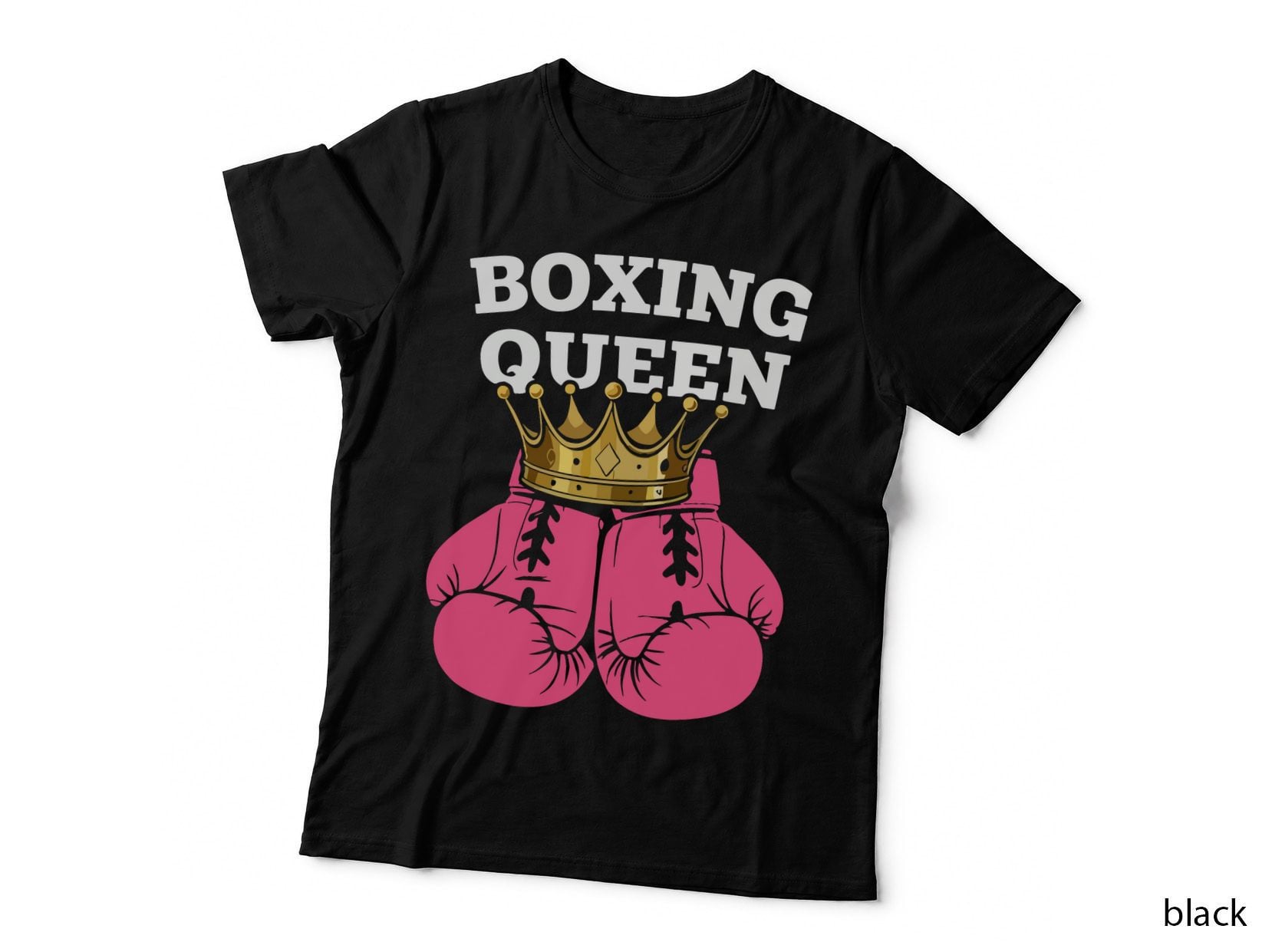 Boxing Queen Boxing T-Shirt, Boxing Gloves with Crown Graphic Tee