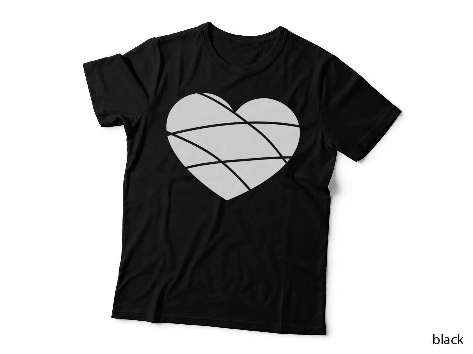 Broken Heart Pattern Basketball T-Shirt, Basketball Graphic Tee
