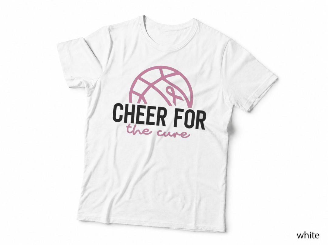 Cheer for the Cure Breast Cancer T-Shirt, Basketball Breast Cancer Awareness