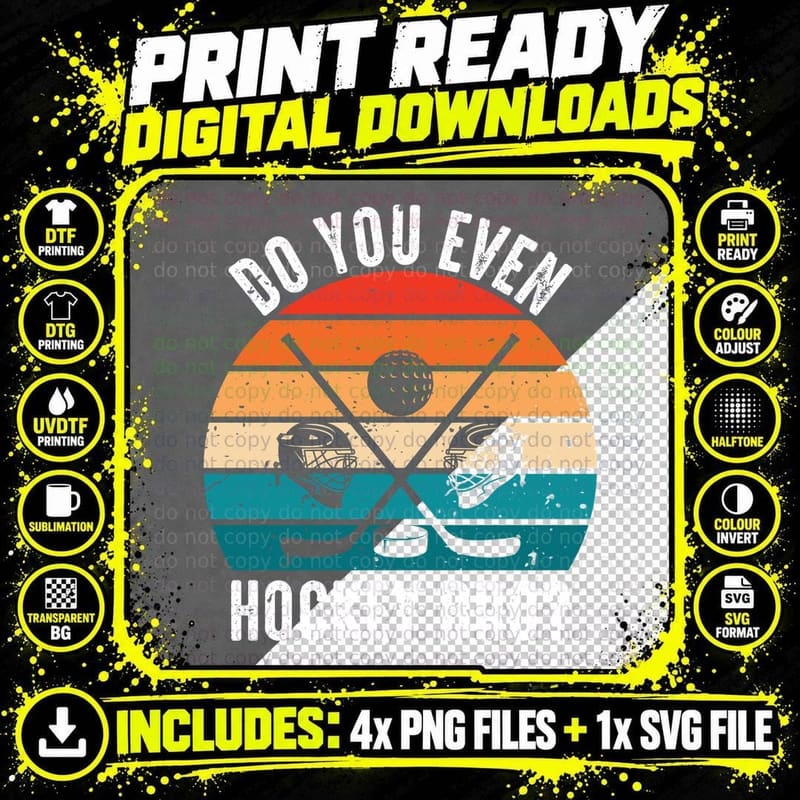 Do You Even Hockey Bro Hockey T-Shirt Png SVG Digital Bundle