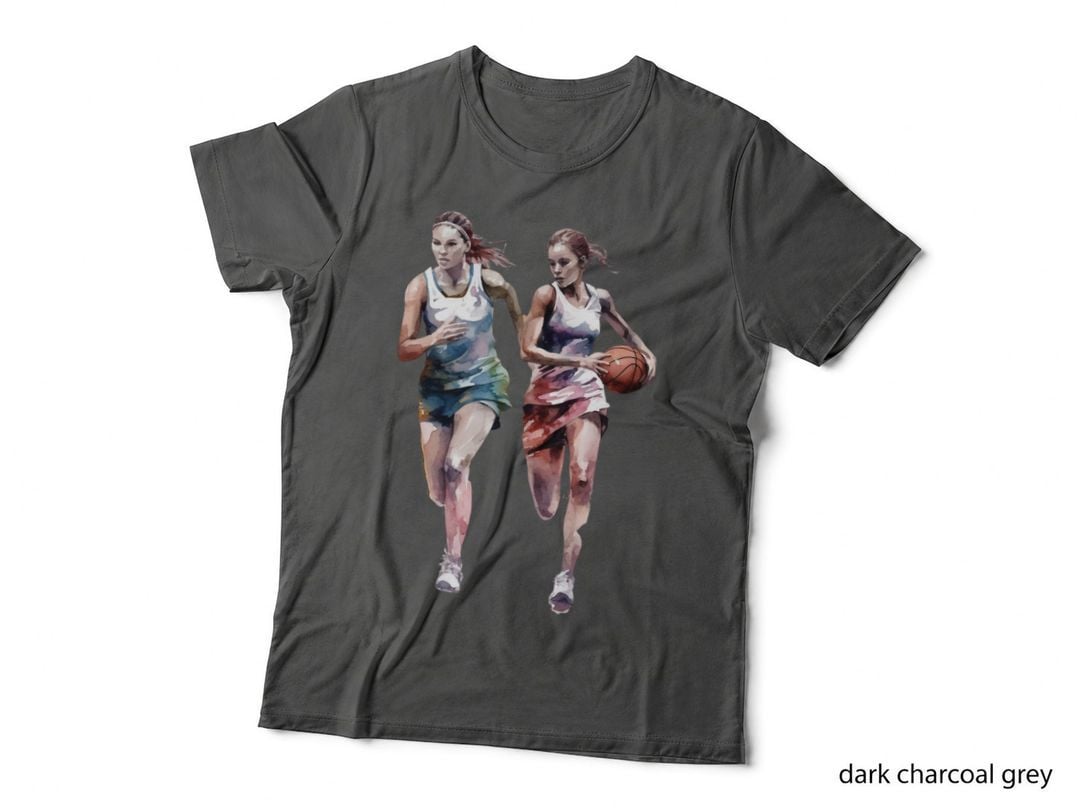 Dynamic Basketball Players in Action Basketball T-Shirt, Basketball Graphic Tee