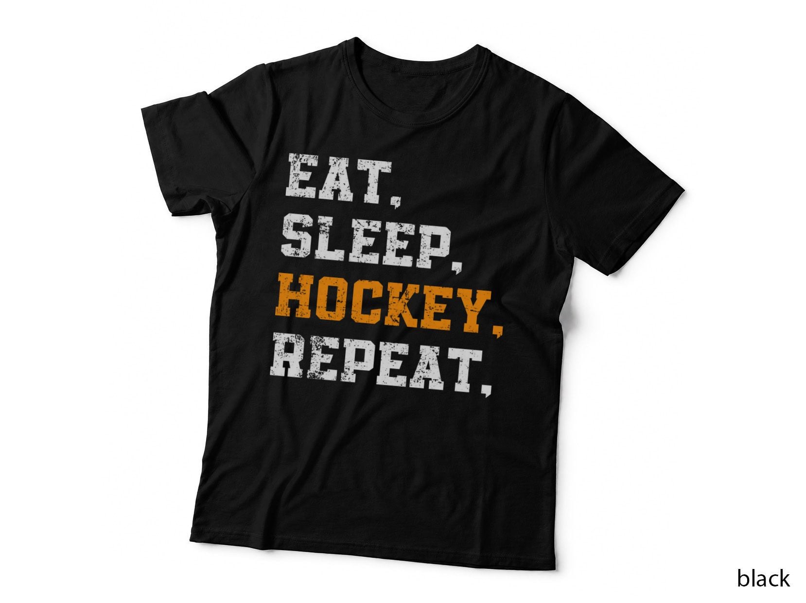Eat Sleep Hockey Repeat. Hockey T-Shirt, Hockey-Themed T-Shirt Graphic Tee