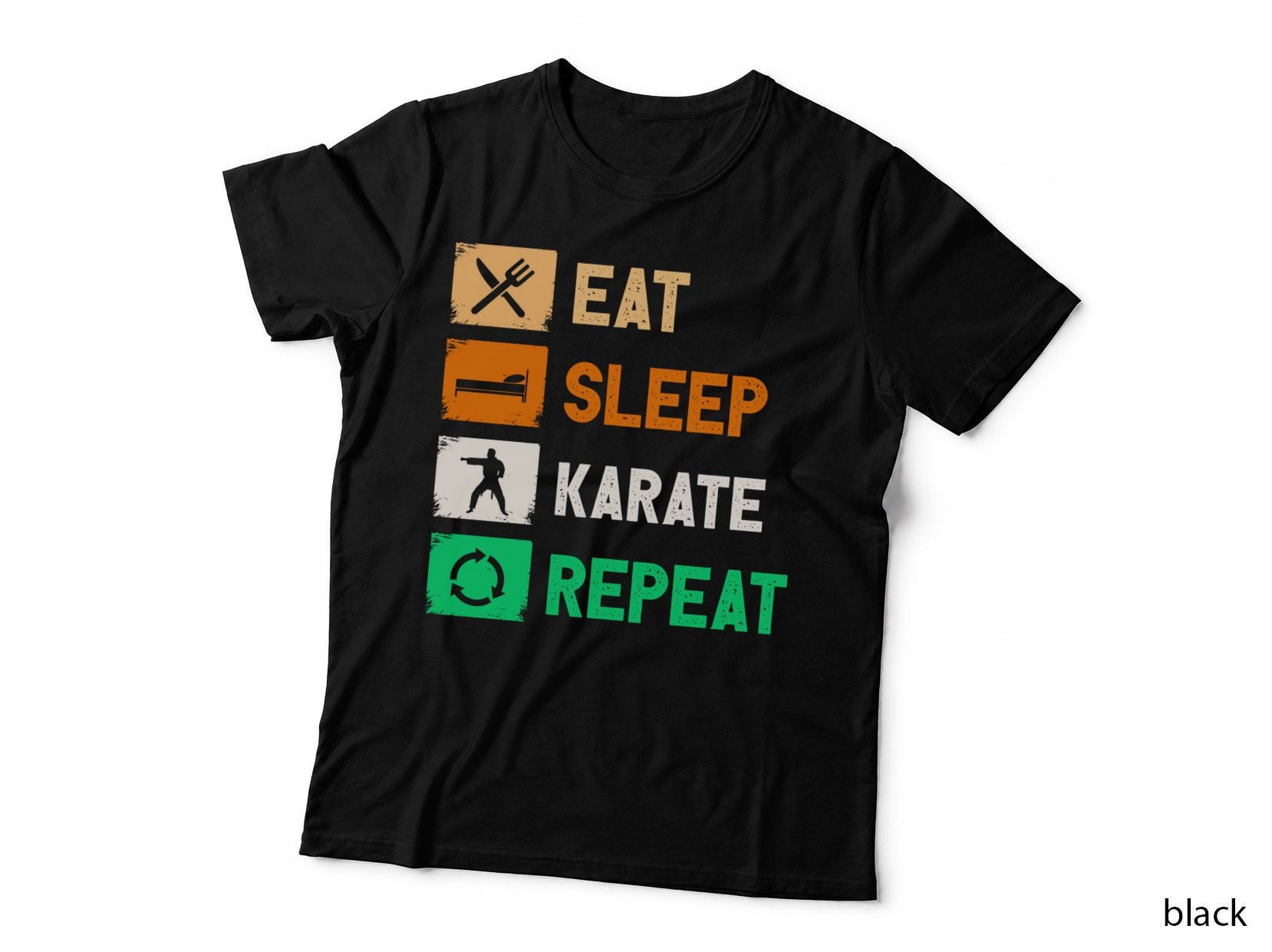 Eat Sleep Karate Repeat Boxing T-Shirt, Eat Sleep Karate Repeat Graphic Tee