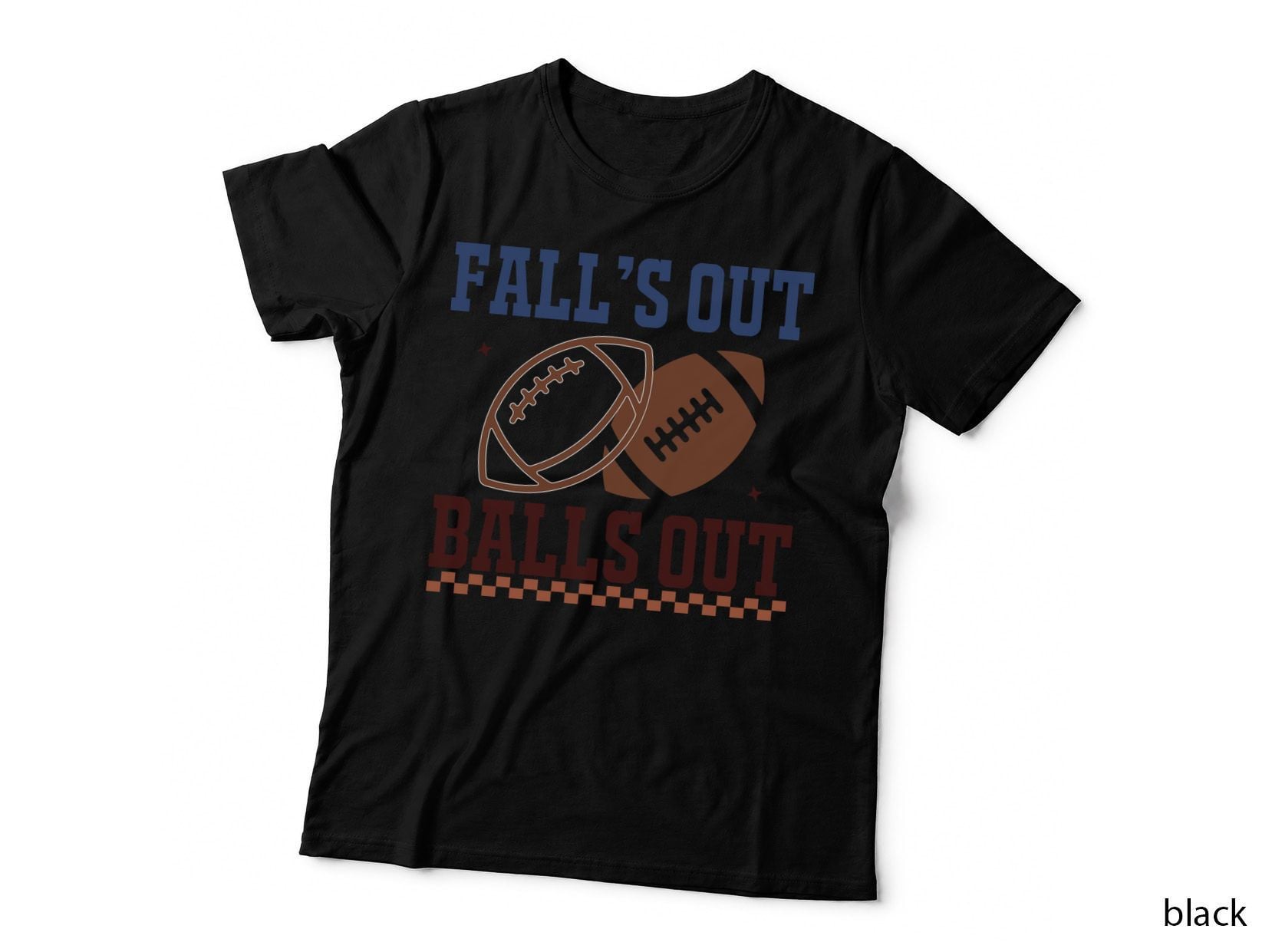 Fall's Out Balls Out Football T-Shirt, Football-Themed Graphic with Two Graphic
