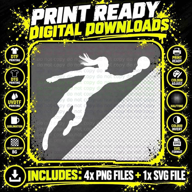 Female Soccer Player Silhouette Soccer T-Shirt Png SVG Digital Bundle