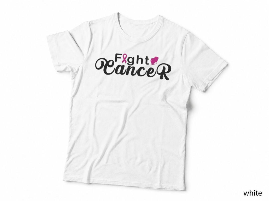 Fight Cancer Breast Cancer T-Shirt, Pink Ribbon Boxing Gloves Graphic Tee