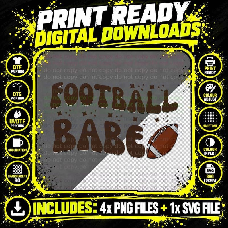 Football Babe Football T-Shirt, Football-Themed Graphic Png SVG Digital Bundle