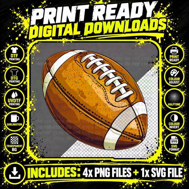 Football Graphic Football T-Shirt, Football Graphic Tee Png SVG Digital Bundle