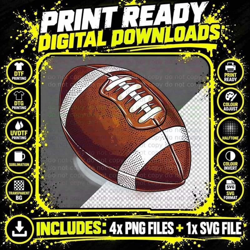 Football Graphic Football T-Shirt, Football Graphic Tee Png SVG Digital Bundle