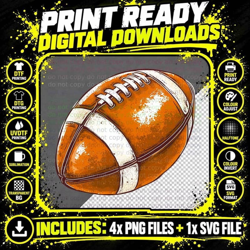 Football Illustration Football Design T-Shirt Png SVG Digital Bundle