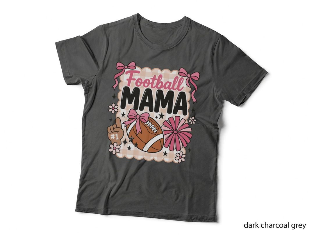 Football Mama Football T-Shirt, Football Mama Cheer Mom Design Graphic Tee