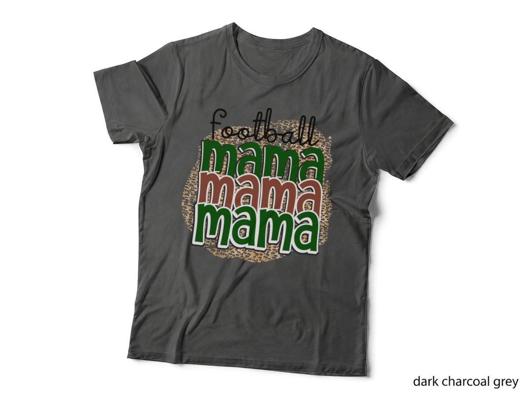 Football Mama Football T-Shirt, Leopard Print Football Mom Graphic Tee