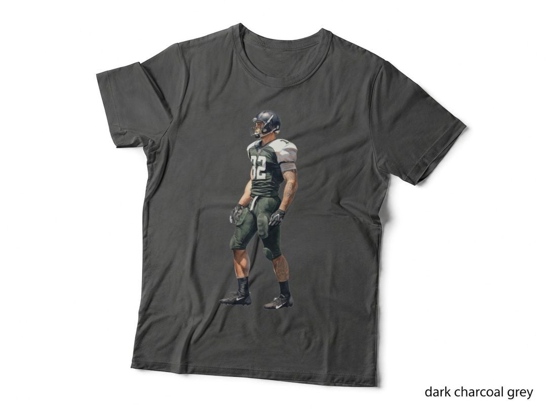 Football Player in Green Uniform Football T-Shirt, Football Graphic Tee