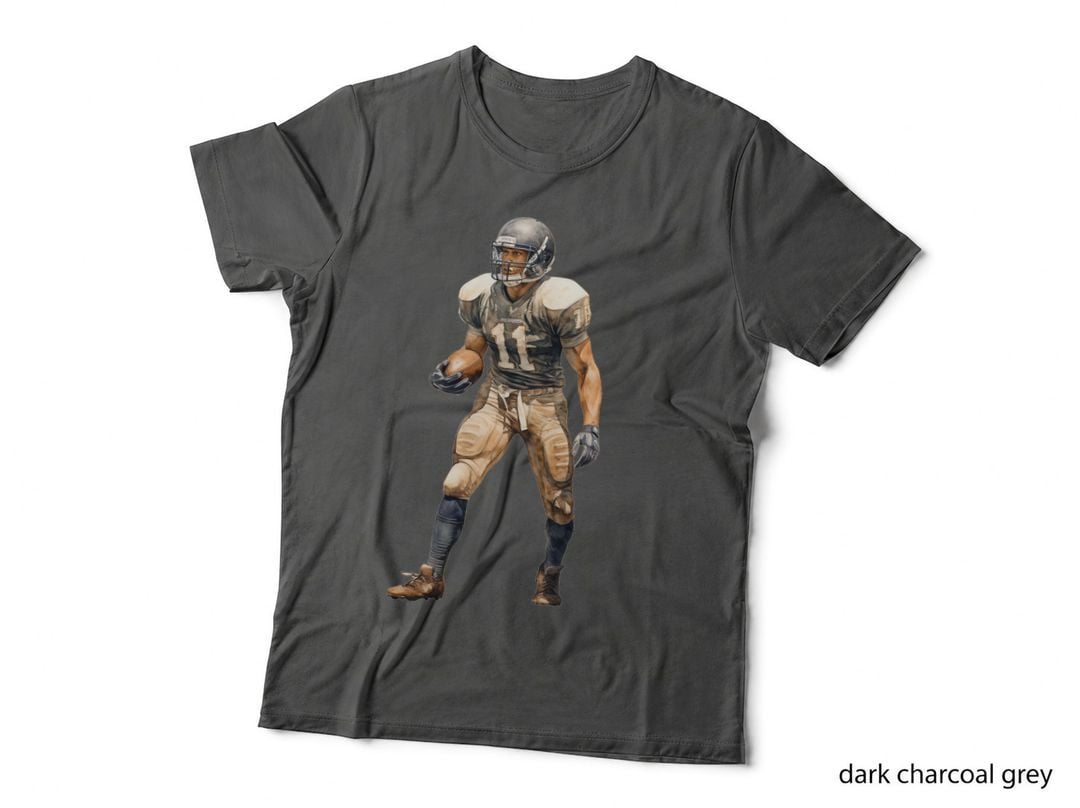 Football Player in Uniform Holding Ball Football T-Shirt, Football Graphic Tee