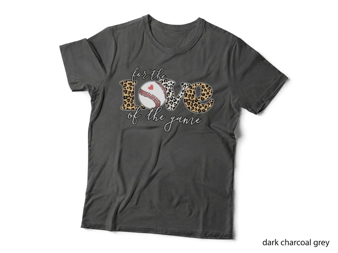 For the Love of the Game Softball T-Shirt, Baseball-Themed Leopard Print