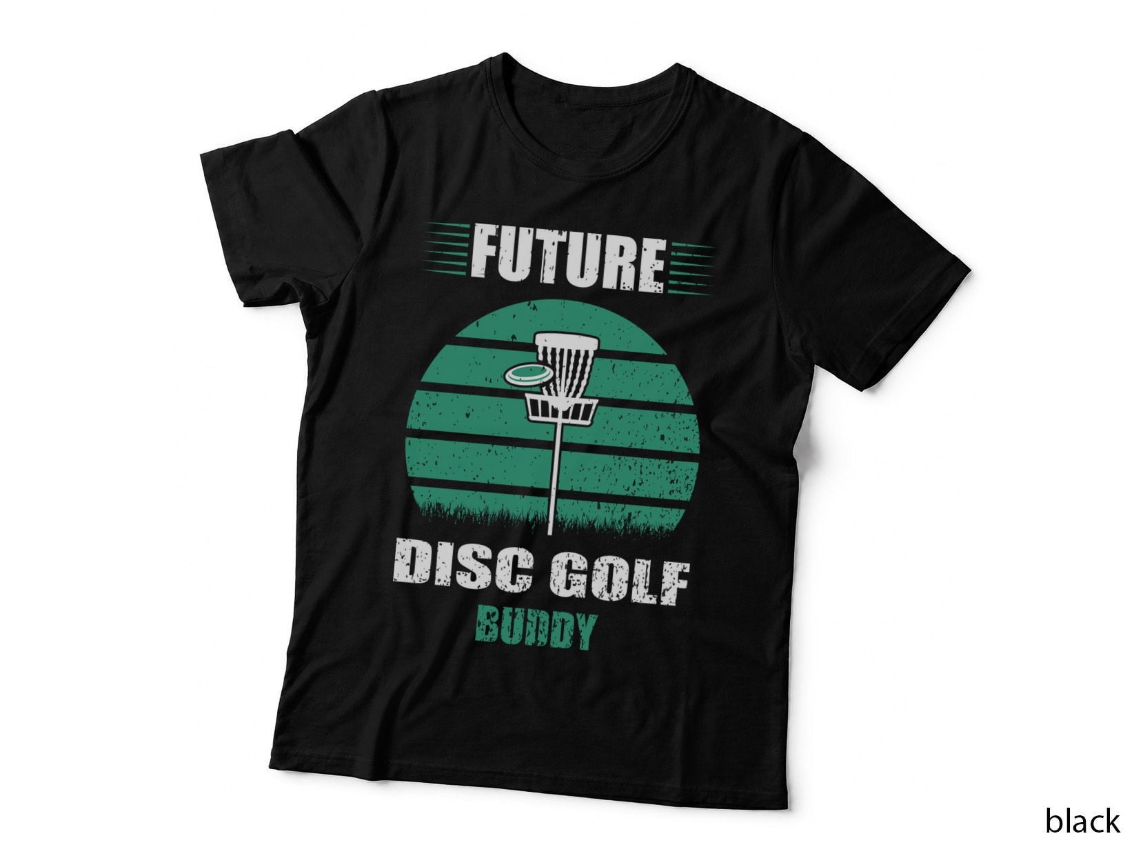 Future Disc Golf Buddy Disc Golf T-Shirt, Disc Golf Course Silhouette Graphic