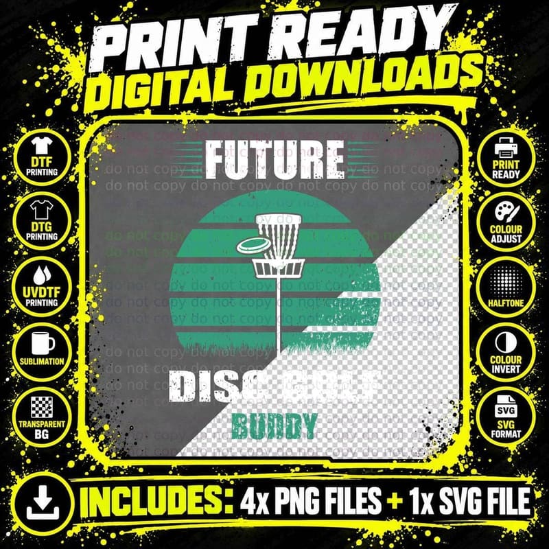Future Disc Golf Buddy Disc Golf T-Shirt Png SVG Digital Bundle