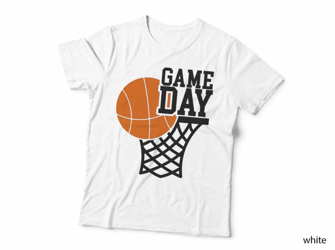 Game Day Basketball T-Shirt, Basketball Hoop with Ball Graphic Tee
