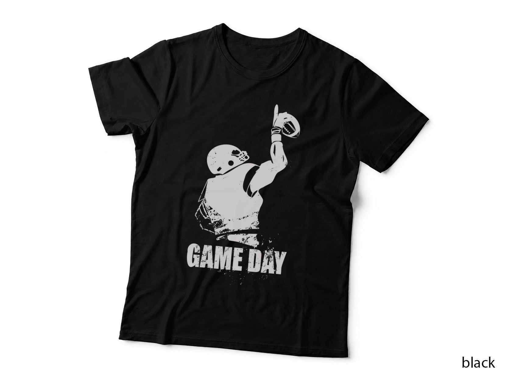 Game Day Basketball T-Shirt, Football Player Catching Ball Graphic Tee