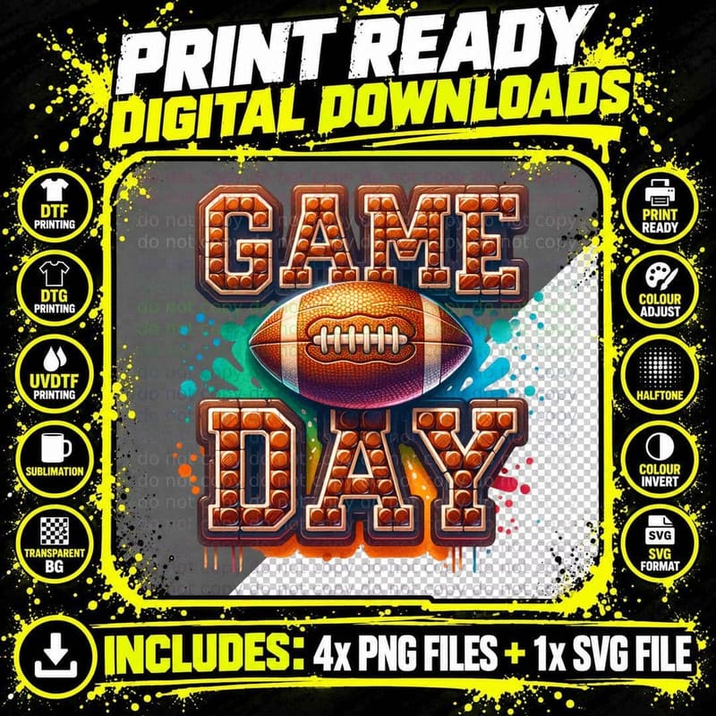 Game Day Football T-Shirt, Football Celebration with Png SVG Digital Bundle