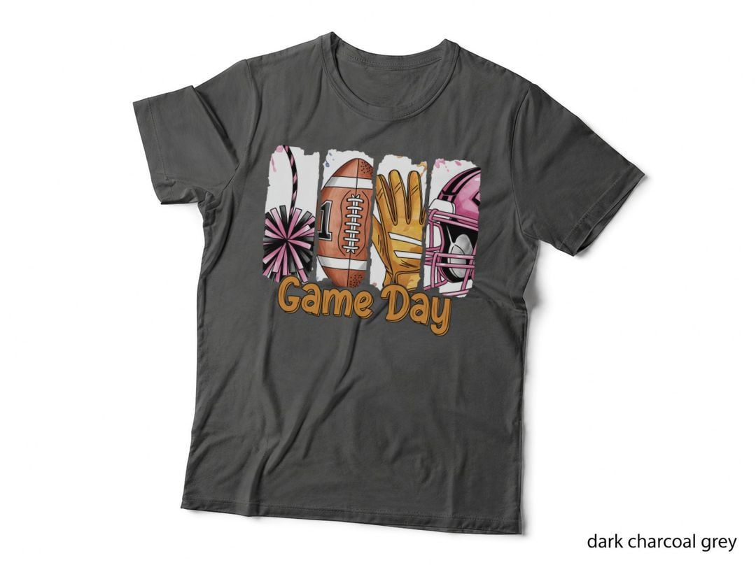 Game Day Football T-Shirt, Football Cheerleading Gear Collage Graphic Tee