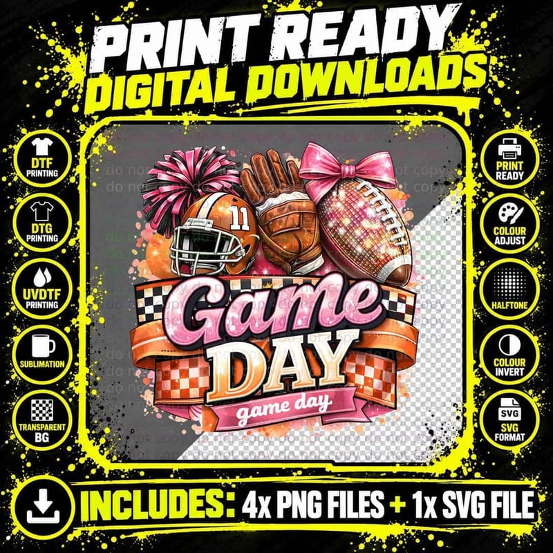 Game Day Game Day Football T-Shirt Png SVG Digital Bundle
