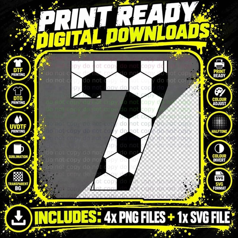 Geometric Hexagon Pattern Soccer Design T-Shirt Png SVG Digital Bundle