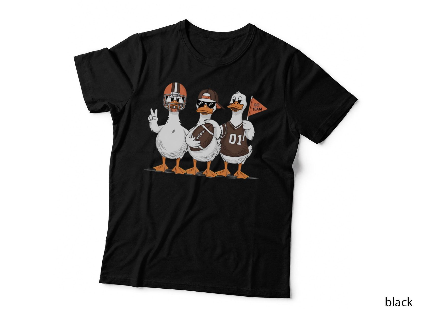 Go Team Funny Goose T-Shirt, Football Fans in Costume Graphic Tee
