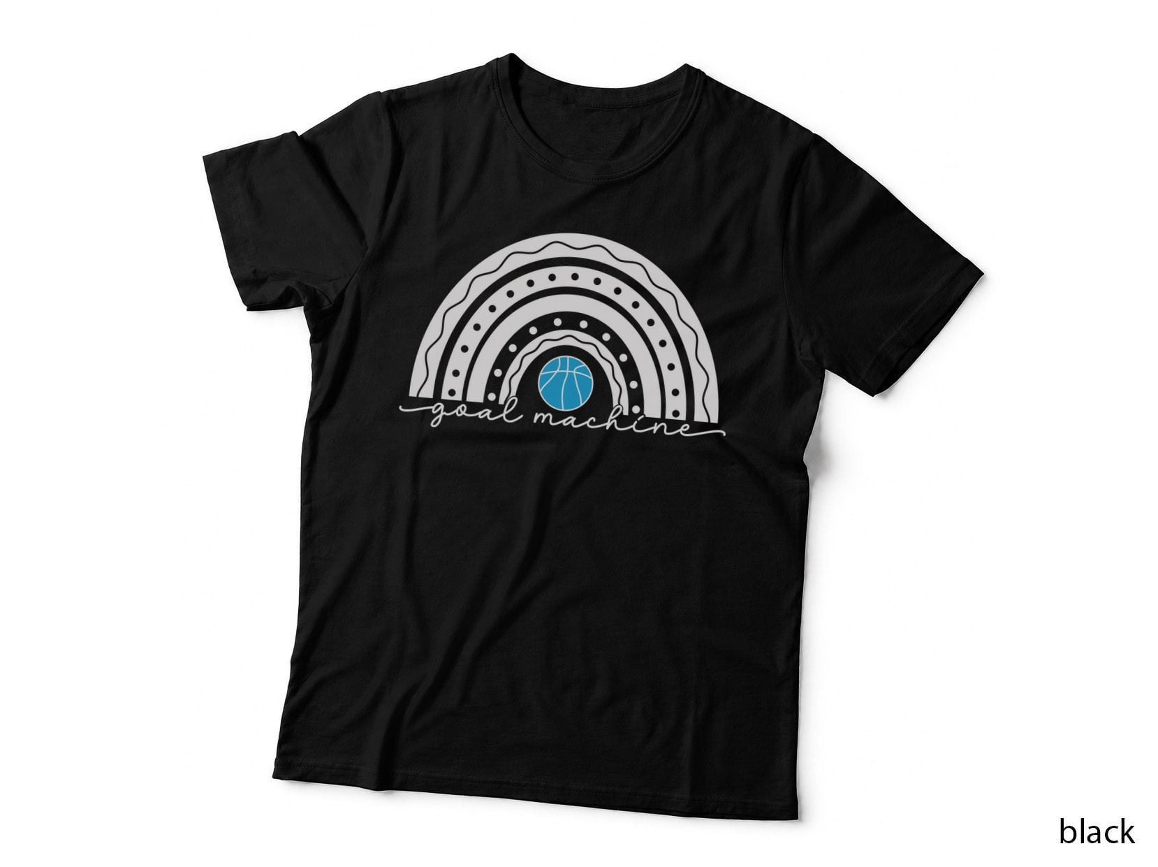 Goal Machine Basketball T-Shirt, Basketball Arc with Dots Graphic Tee