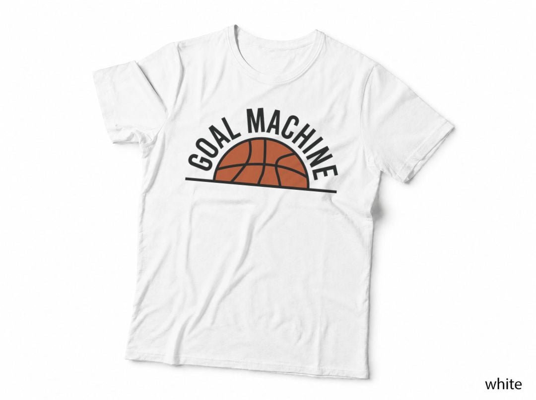 Goal Machine Basketball T-Shirt, Basketball Hoop Silhouette Graphic Tee