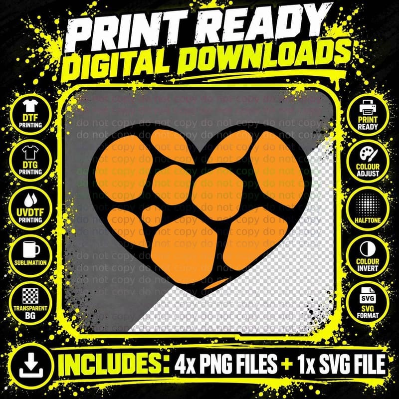 Heart-Shaped Orange Stones Pattern Basketball T-Shirt Png SVG Digital Bundle