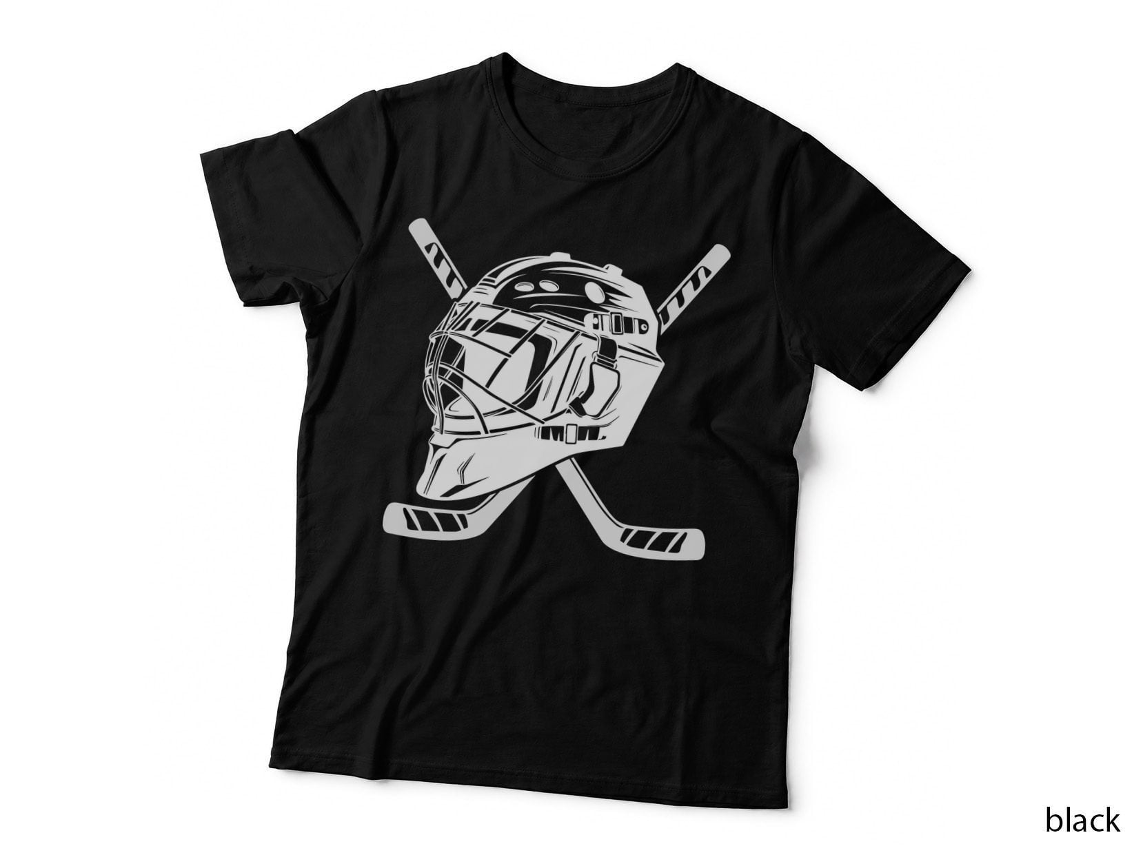 Hockey Goalie Helmet & Stick Hockey T-Shirt, Hockey Graphic Tee